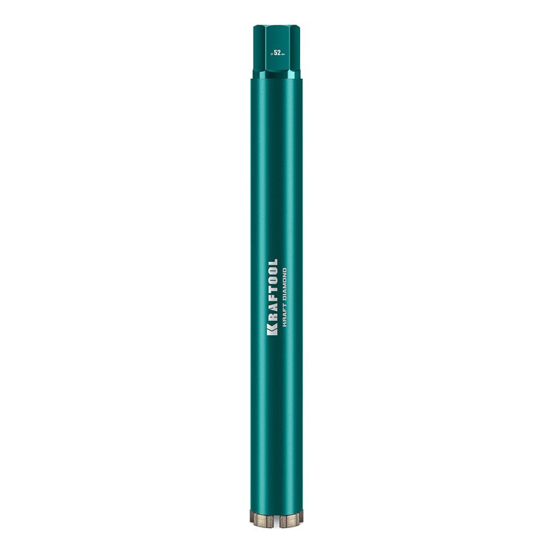 KRAFTOOL DIAMOND 52 мм (450 мм, 1 1/4″, лазерная сварка, сухое сверление с микроударом), алмазная коронка по железобетону (29825-052)