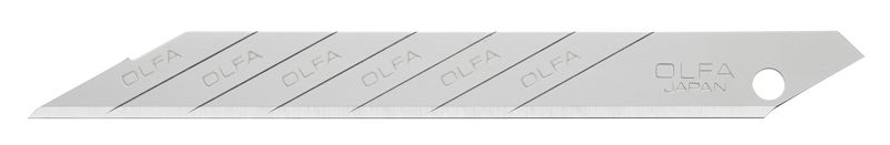 OLFA 9 мм, 10 шт, в пластиковом кейсе, угол наклона сегмента 30°, сегментированные лезвия (OL-SAB-10)