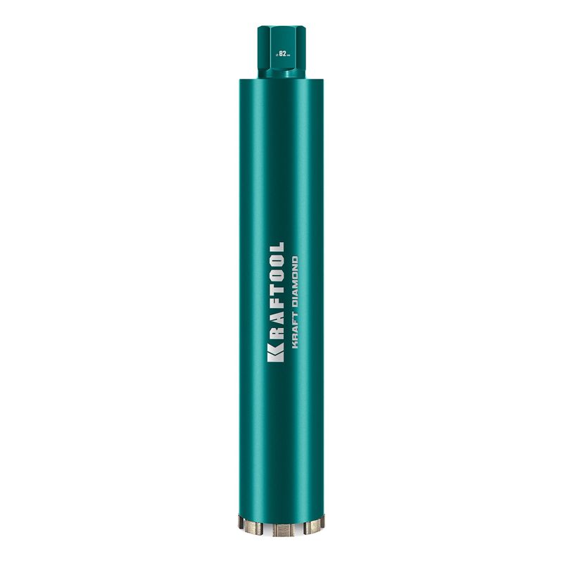KRAFTOOL DIAMOND 82 мм (450 мм, 1 1/4″, лазерная сварка, сухое сверление с микроударом), алмазная коронка по железобетону (29825-082)