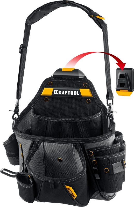 KRAFTOOL KPB-20 поясная сумка с быстросъёмным креплением FastClip, 320 х 310 мм (38767)