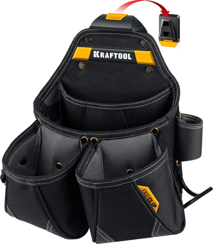 KRAFTOOL KP-15 поясная сумка с быстросъёмным креплением FastClip, 350 х 320 мм (38771)