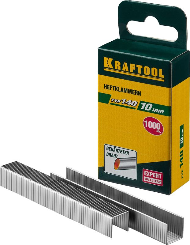 KRAFTOOL скобы тип 140 (G/11/57), 10 мм, калибр 20GA. 1000 шт (31680-10)